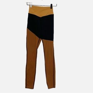 WeWoreWhat color block high waisted crossover leggings XS earth tones cozy fall
